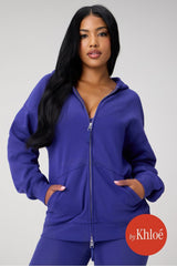 cozy fleece oversized zip up hoodie