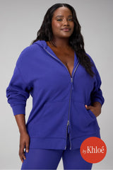 cozy fleece oversized zip up hoodie