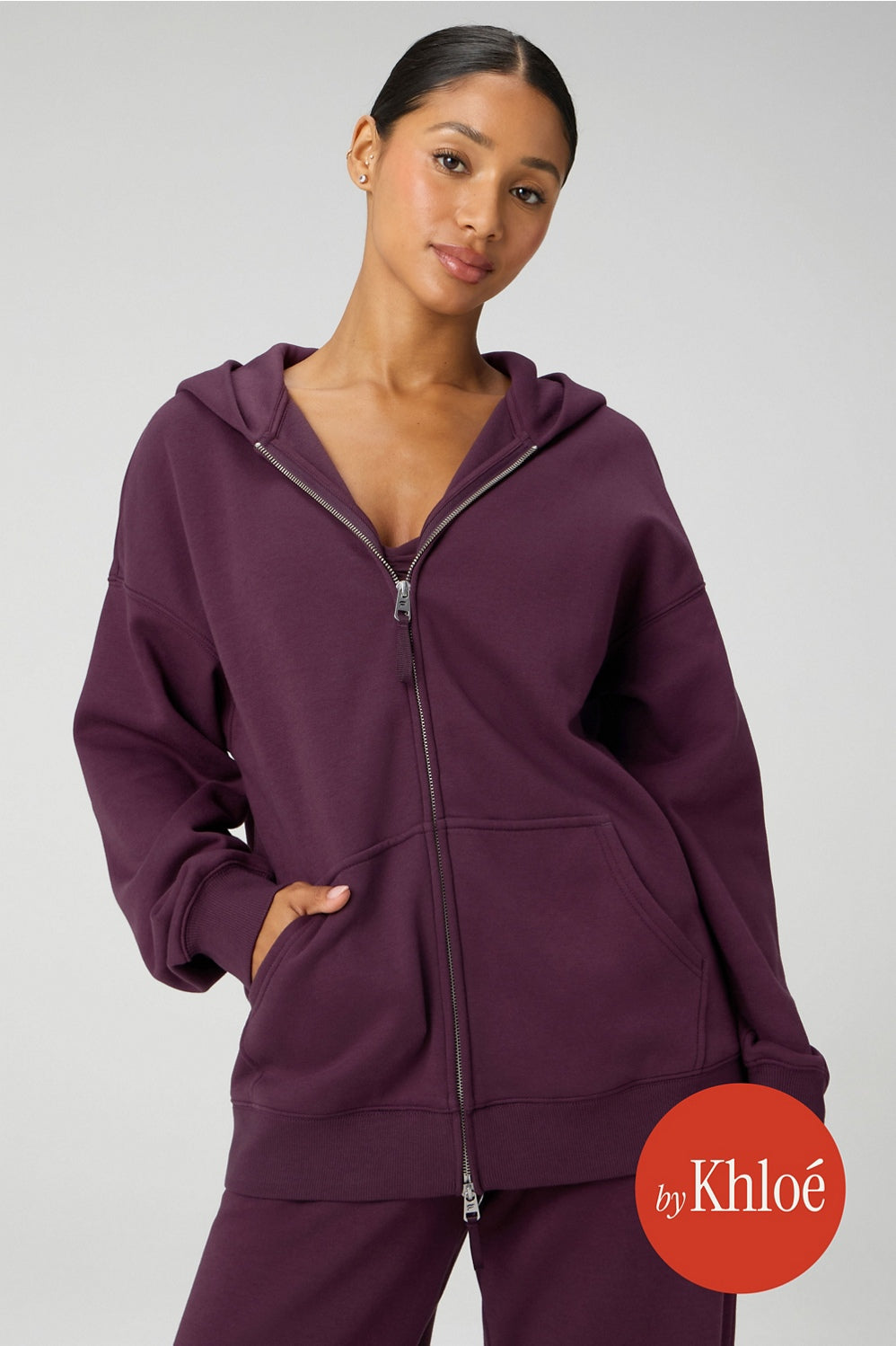 cozy fleece oversized zip up hoodie