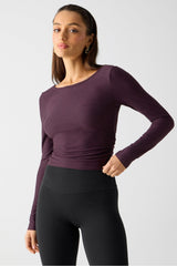 whisper crossover long-sleeve top