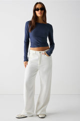 whisper crossover long-sleeve top