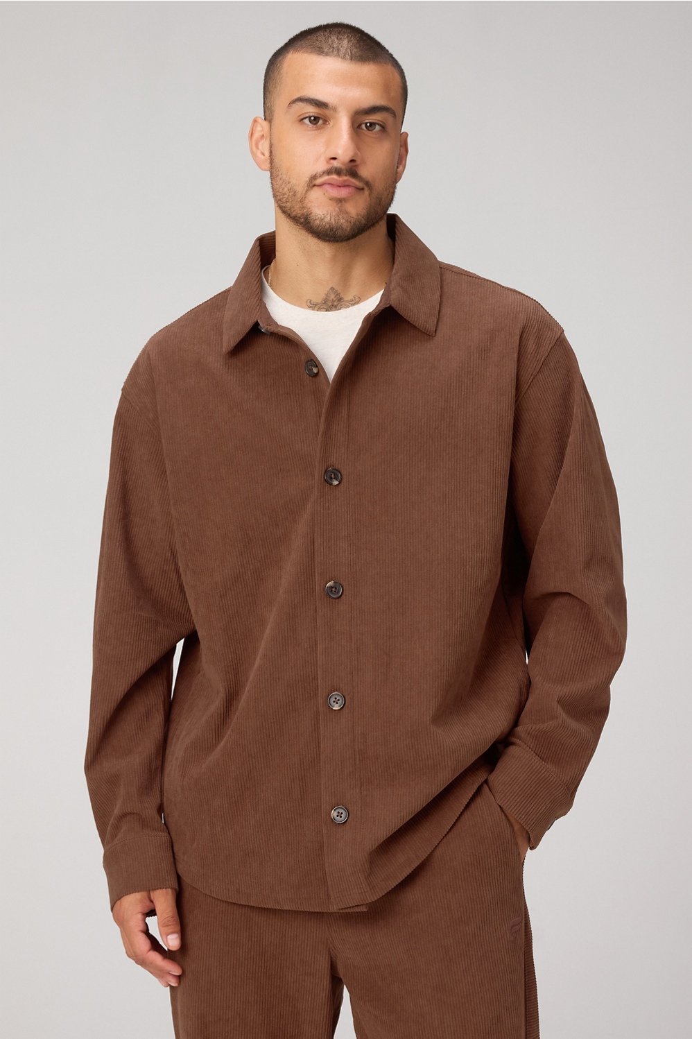 the club cord relaxed shirt jacket