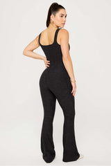 heatherflex kick flare jumpsuit