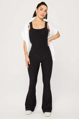 heatherflex kick flare jumpsuit