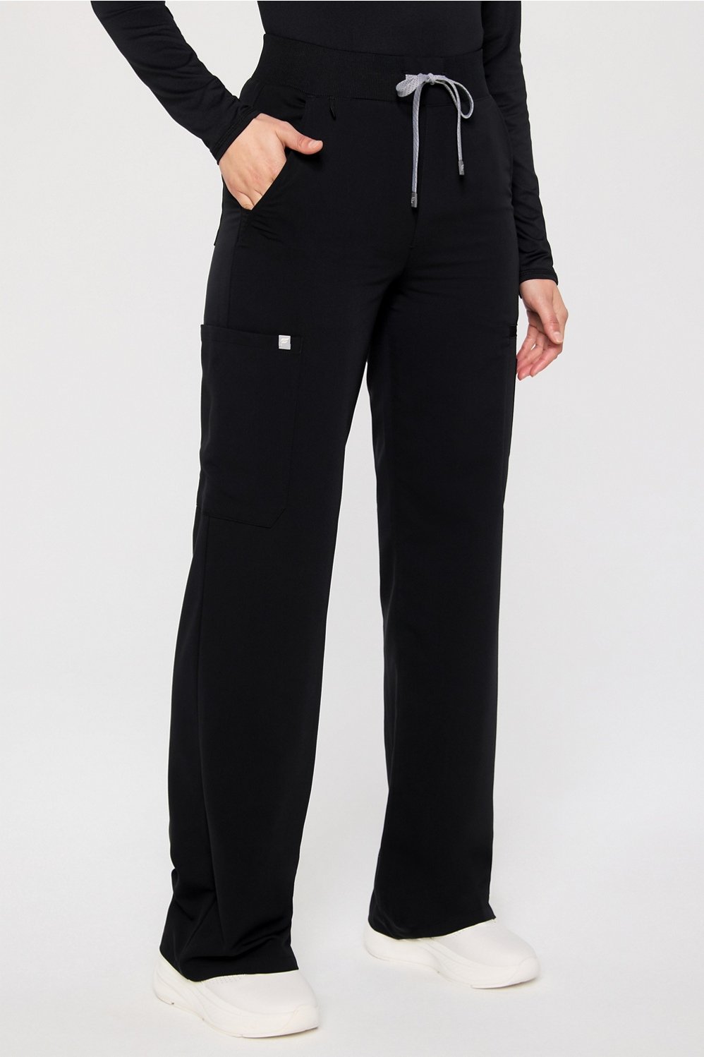 high-rise wide leg scrub pant