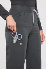 high-rise wide leg scrub pant