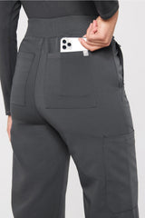 high-rise wide leg scrub pant