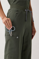 high-rise wide leg scrub pant