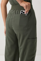 high-rise wide leg scrub pant