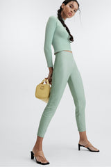 vegan leather high-waisted legging