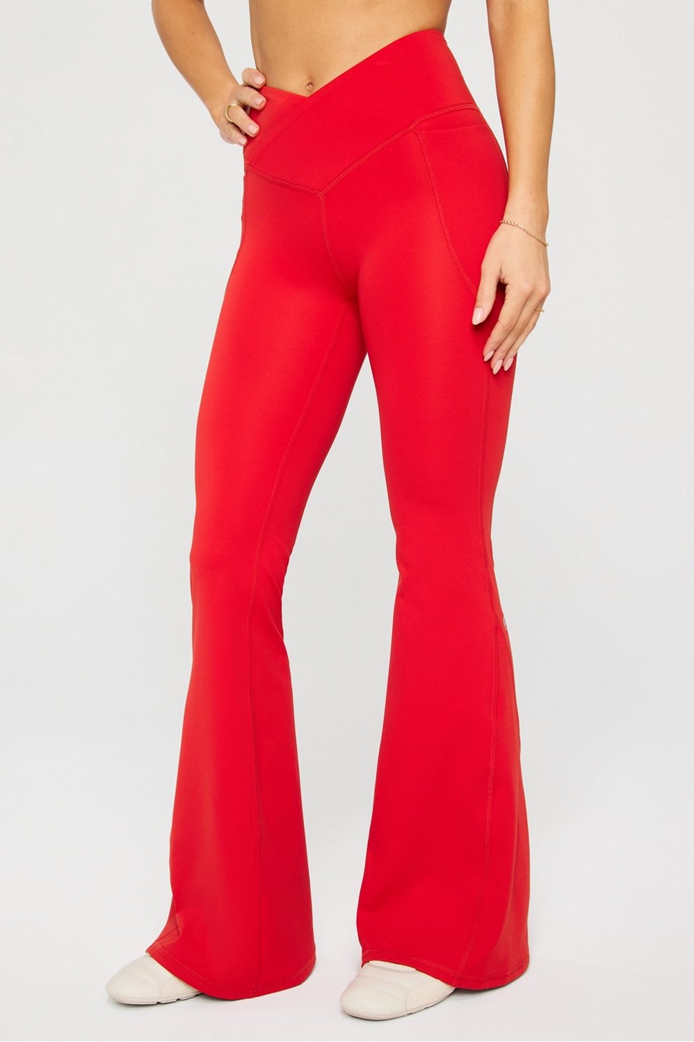 oasis pureluxe high-waisted crossover flare