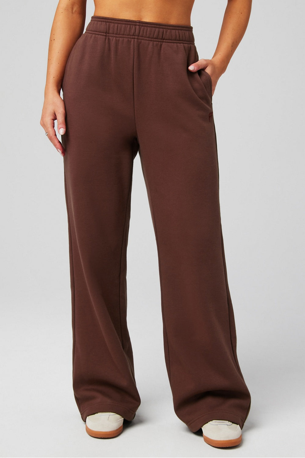 cozy fleece wide leg sweatpant