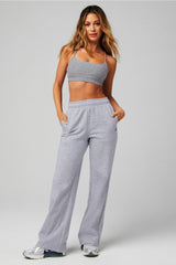cozy fleece wide leg sweatpant