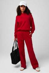 cozy fleece wide leg sweatpant