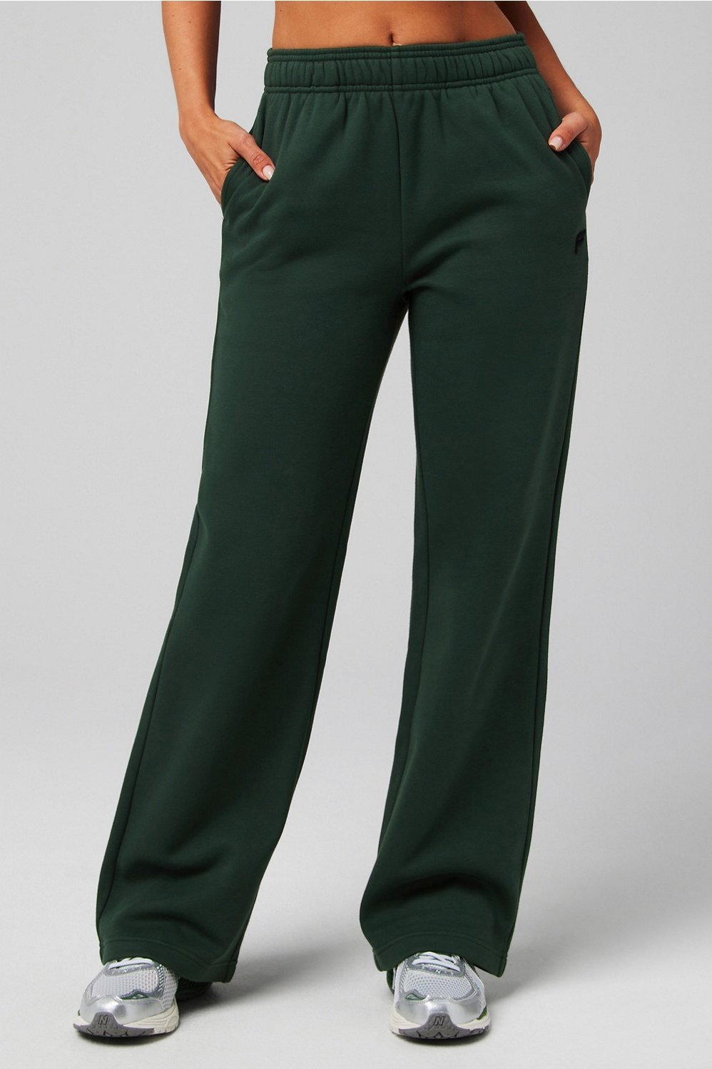 cozy fleece wide leg sweatpant