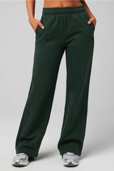 cozy fleece wide leg sweatpant
