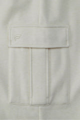 cozy fleece wide leg cargo sweatpant