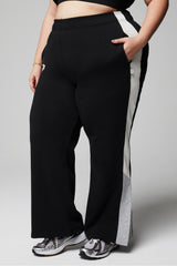 year round terry wide leg snap pant