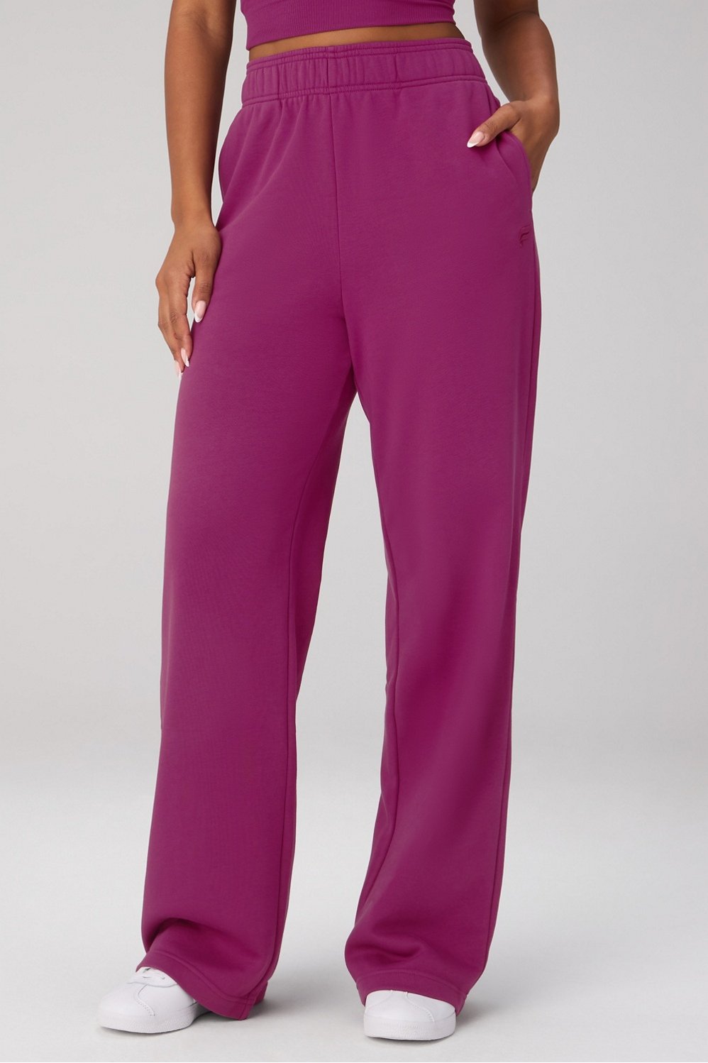 year round terry wide leg pant