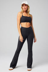 heatherflex high-waisted mini flare