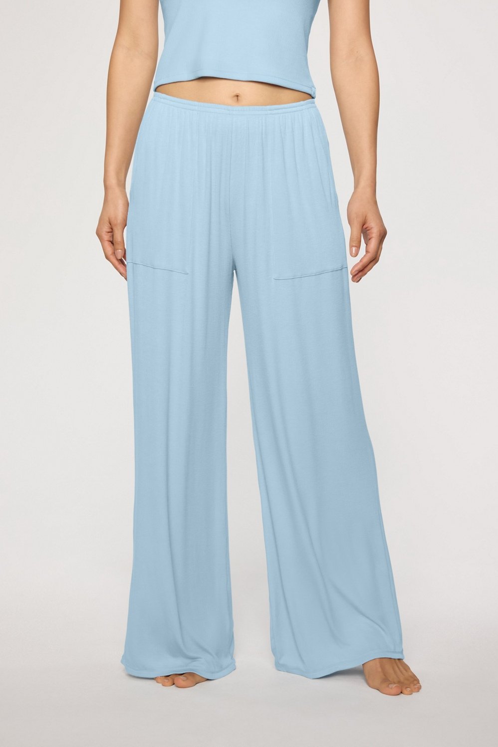 soft rib wide leg pant