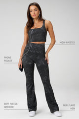 cold weather pocketed high-waisted mini flare