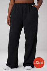 cozy fleece wide leg sweatpant
