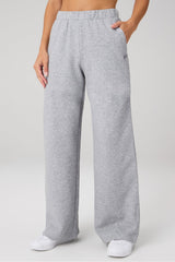 cozy fleece wide leg sweatpant