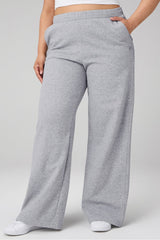 cozy fleece wide leg sweatpant