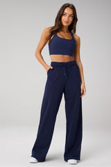 cozy fleece wide leg sweatpant