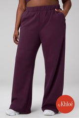 cozy fleece wide leg sweatpant