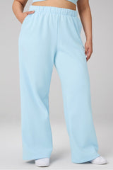 cozy fleece wide leg sweatpant