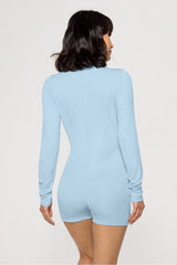 soft rib henley onesie