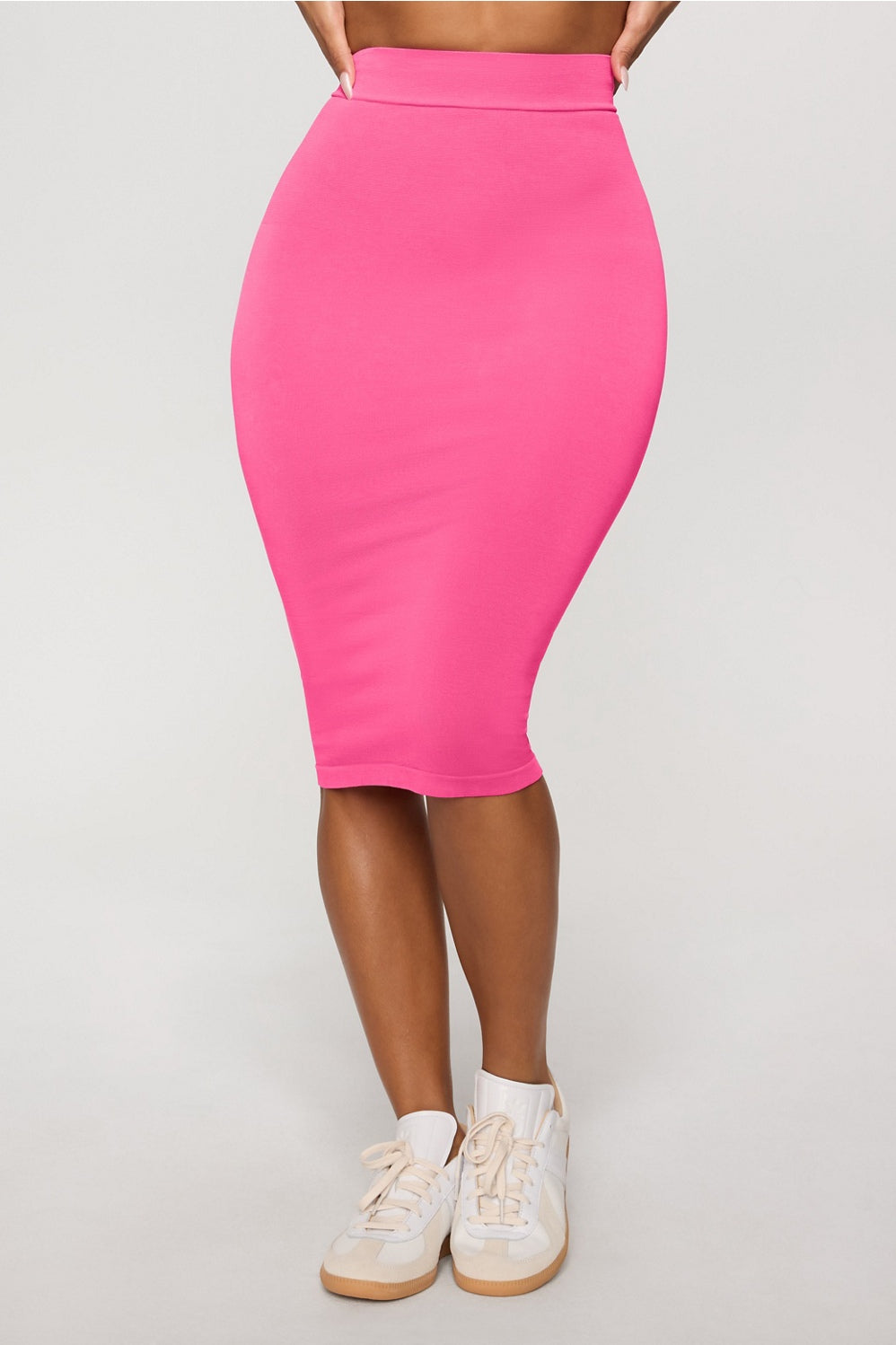 smooth as hell shaping midi skirt