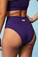 high-waisted cross over swim bottom