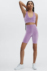 high waisted velour short 9