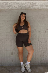 oasis rib high-waisted 6" short