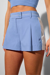 pleated flounce short