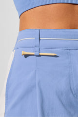 pleated flounce short