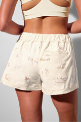 pleated flounce short