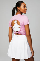 dry-flex open back twist short-sleeve tee