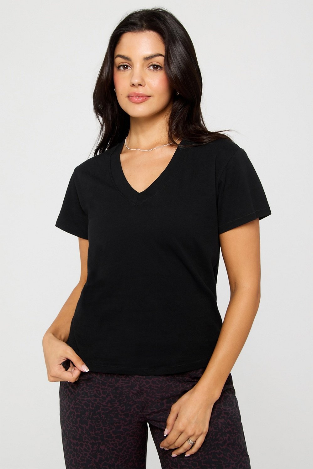 100% cotton v-neck tee