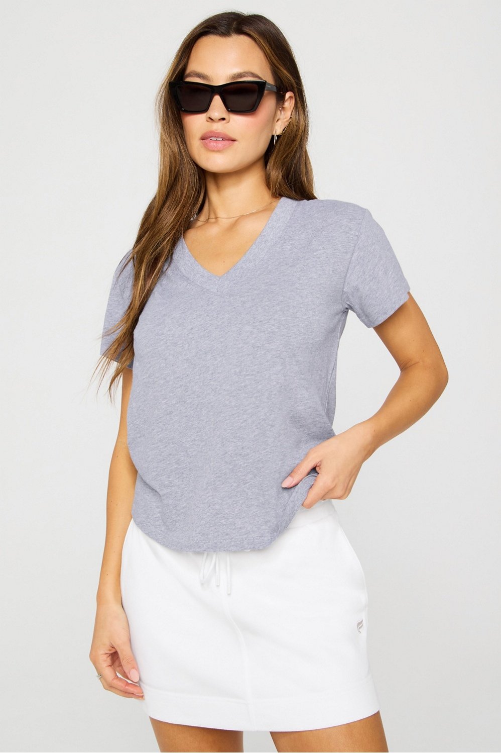 100% cotton v-neck tee