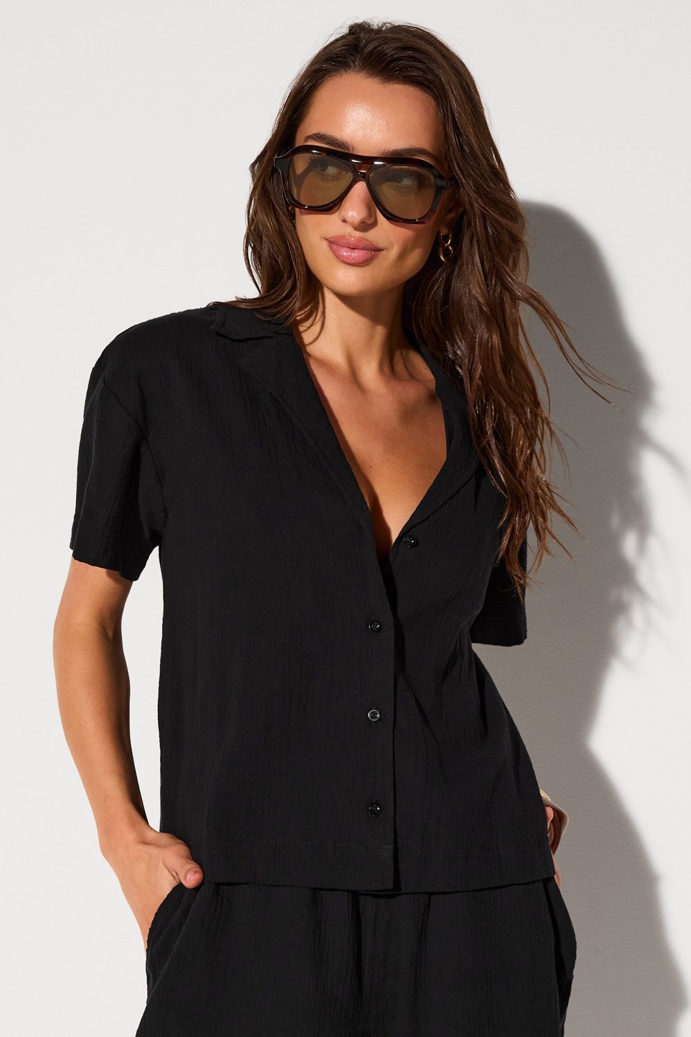 cotton voile resort shirt