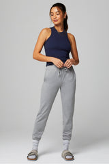 high neck rib built-in bra tank