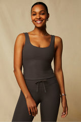 oasis rib twist built-in bra tank