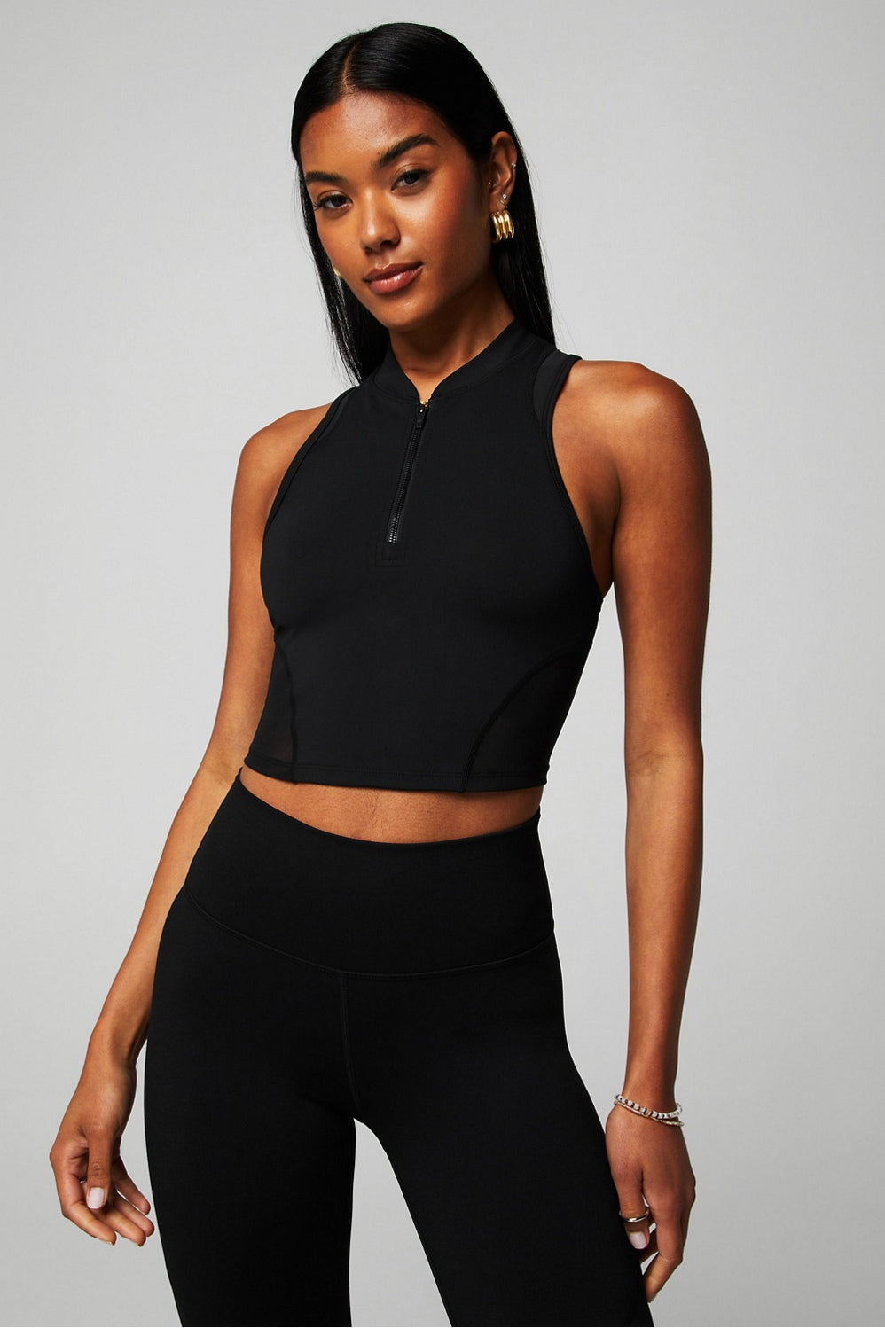 half-zip heatwave crop tank