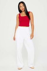 daily rib cropped square neck tank