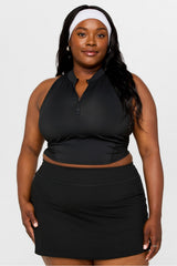 half-zip active cropped tank