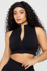 sleek seamless zip crop top